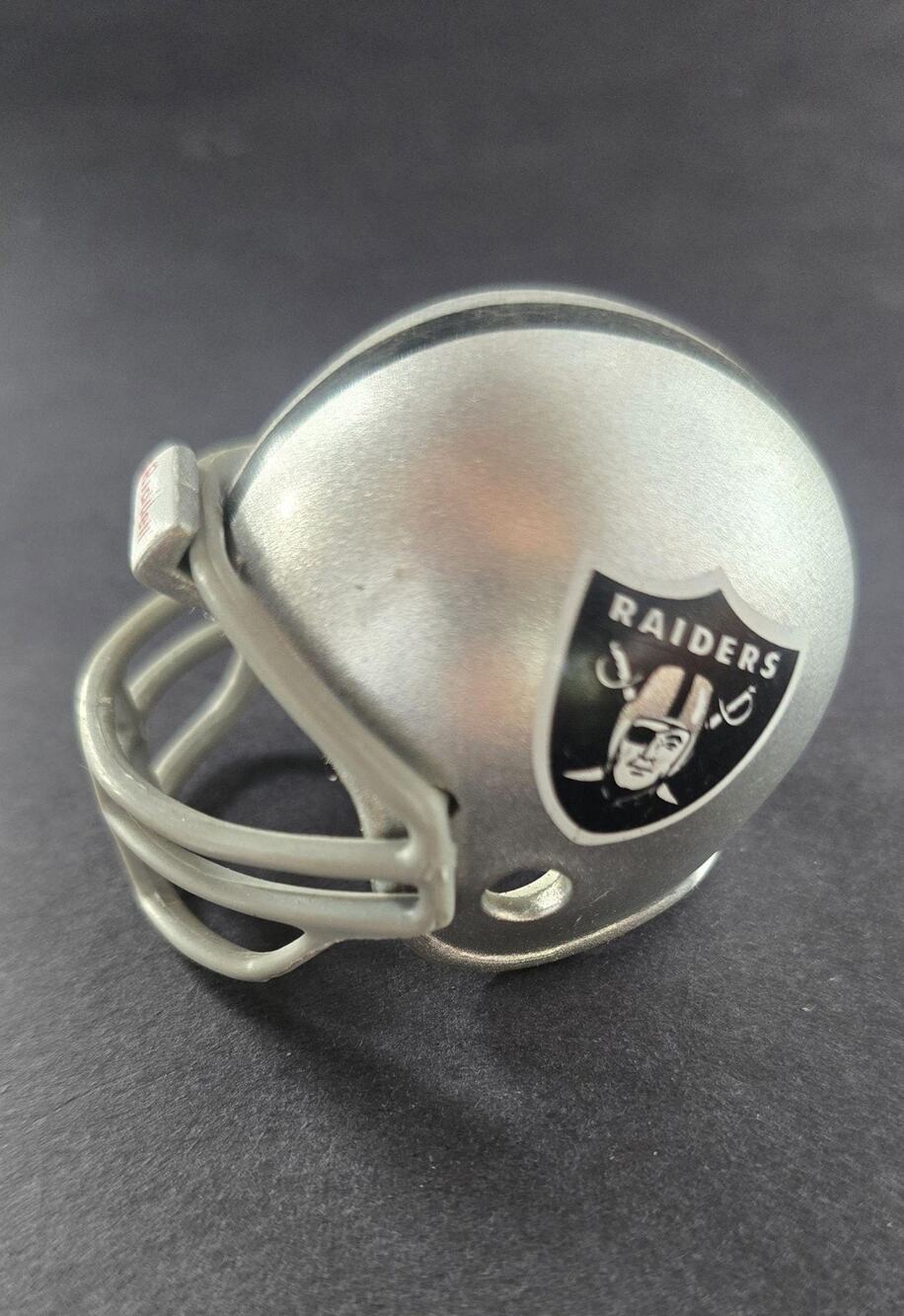 Raiders Mini Helmet Silver NFL Football Riddell Toy Collectible